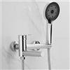 AWDOAJOI Rubinetto Per Vasca Da Bagno Rubinetto Miscelatore Vasca A Parete Ottone Monocomando, Con Doccetta A 3 Funzioni E Tubo Da 150cm, Per Doccia Da Bagno, Cromo/Argento