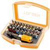 Tolsen - Set di punte per cacciavite e supporto magnetico, 32 pezzi, codice colore PZ, PH, a taglio, esagonali e Torx