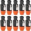 SYH&AQYE 10 Connettori per Adattatori per Altoparlanti Professionali, Connettore per Amplificatore per Cavo Speakon, Spina per Altoparlante Audio Twist Lock a 4 Poli Compatibile con NL4FC(ARANCIA)