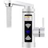 SHZICMY Rubinetto elettrico da 3000 W, scaldabagno a LED, rubinetto istantaneo, temperatura 25-60 ℃, IPX4, impermeabile (bianco)