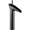 LAKKOA Rubinetto Bagno Cascata Nero Monocomando Alto Miscelatore Lavabo Bagno Stile Antico Vintage Ottone Rubinetto Bagno Lavabo, Acqua Calda E Fredda Disponibile, Valvola In Ceramica
