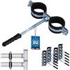KOTARBAU® 10 pz. Fascette Stringitubo - Acciaio Zincato - 1 - Doppio - Collari Per Tubi - con Guarnizione e Tasselli - Fascette Metalliche Stringitubo - Supporto a Collare - Morsetti per Tubi