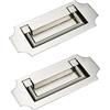 Pastlla Barca Marine Flush Ring Pull - Maniglia nascosta per porta a scomparsa con bordo per dita e porta porta a filo, per mobili e armadi, cassetti, confezione da 2 pezzi in lega di zinco (argento)