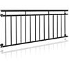 ECD Germany Ringhiera Balcone Francese 184 x 90 cm Nero Opaco e Grezzo Acciaio Verniciato a Polvere Supporto Finestra Inferriata Griglia Balaustra Parapetto Terrazze Balconi Interno Esterno