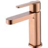 MICE COLLECTION MICE - Rubinetto monocomando da bagno - Rubinetteria lavabo in ottone per acqua fredda/calda - Rubinetto per lavabo - Rubinetto a becco corto (oro rosa spazzolato) BDR001-1ORC
