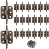WOONEKY 20 Pezzi Cerniere Vintage in Ferro Colore Oro con Design a 6 Fori, Piccole Cerniere Decorative per Scatole di Legno, per Riparazione Mobili Antichi e Progetti di Armadi