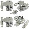 Kemcatui 4 chiavistelli per tavolo da pranzo, colore bianco, in zinco, con chiusura a foglia, connettore hardware da tavolo, fibbie da tavolo Align-N-Lock per postazioni di lavoro per computer di