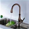 GYLRFA Rubinetti da cucina con sensore intelligente con spruzzatore a scomparsa, rubinetto attivato al tocco, rubinetto da cucina in ottone monocomando monoforo,marrone