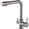 EGTink Rubinetto da cucina 3 vie,Miscelatore Cucina Girevole a 360°,3 in 1 Rubinetteria da Cucina,Rubinetto di lavello da Cucina con 2 uscite,Rubinetteria da Cucina in Acciaio Inox (Argento spazzolato