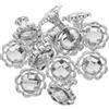 HEALLILY Pomolo Decorativo a Fiore con Cristalli, 12 Pezzi Argento | Cassetti e Cassettoni, Sostituzione Facile, Viti Incluse, Abs e Acrilico