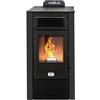 STUFE A PELLET ITALIA San Diego 14 Kw Canalizzata WiFi - Stufa ad Aria Ventilata Efficienza 92% Scalda 130m² Autonomia 20H Programmabile 5 Velocità e Potenze Garanzia 24 Mesi Nero