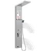 Aufun - Kit di finitura per vasca e doccia in acciaio inox con ripiano e rubinetto, 5 funzioni colonna doccia pioggia e nebbia, 4 ugelli massaggianti a larghezza regolabile, doccetta e ingresso a