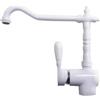 Argo Rubinetterie Argo Rubinetto cucina canna antica, miscelatore lavello old england, finitura bianco, made in Italy, modello 2471/02U
