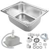 Willonin Lavello da Cucina in Acciaio Inox - 1 Vasca con Raccordi per Scarico, Sifone e Piletta - Lavello da Incasso