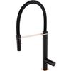 Essebagno Exil miscelatore monocomando per lavabo con doccetta nera e oro rosa