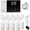 HUXGO® HXA005 Antifurto casa wireless WiFi + GSM con sirena | Kit allarme casa senza fili: 9x rilevatori di movimento, 9x sensori di allarme per finestre/porte | Allarme Casa, Appartamento