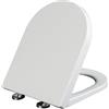 Flipped Warmth Sedile WC Copriwater Universal, Chiusura Ammortizzata, Tavoletta WC A Forma D & Sgancio Rapido, in Plastica Antibatterico Bianco,36.5 * 45cm