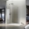 SONNI Walk in Box Doccia 90 x 200 cm, Parete Doccia Fissa in Cristallo 8mm, Vetro Trasparente Temperato Rivestimento Nano, Regolabile con Stabilizzatore