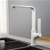 EMKE Rubinetto da cucina Bianco opaco con design ultra sottile, 30x22x10 cm, rubinetto girevole a 360° per cucina, miscelatore in acciaio inox per cucine moderne