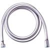 U/D Tubo flessibile per soffione doccia, in PVC, 1 m, interfaccia filettata G1/2, colore argento, include 2 guarnizioni in gomma