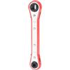 QUARKZMAN Chiave a cricchetto per servizio HVAC 1/4 5/16 3/16 3/8 180 gradi SAE Doppia Testa 16 Denti Chiave a Cricchetto Reversibile per Valvola Condizionatore d'Aria, Argento Rosso