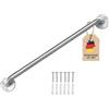 INTIRILIFE portasciugamani in Acciaio Inox Spazzolato - Lunghezza 60 cm e Diametro Asta 19 mm per Foratura - portasciugamani Porta Asciugamani Bagno Sauna Cucina, Montaggio a Parete