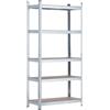 7H SEVEN HOUSE, Scaffale metallico galvanizzato modulare con 5 ripiani regolabili, grigio, 180 x 90 x 40 cm