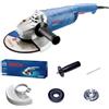 Bosch Professional smerigliatrice angolare a filo GWS 2200 J (diam. disco 230 mm, motore 2.200 W, incl. impugn. supplem., cuffia protez., chiave a due perni, flangia rinforzo e dado di serraggio)