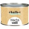 chalk-it Cera per mobili, 400 ml, colore bianco, per la cura dei mobili, per la cura dei mobili, protezione del legno, con finitura in cera d'api, stile vintage, shabby chic