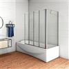 GENERIC 100x140cm Parete Doccia Sopravasca Angolare 4 Ante Pieghevoli Vetro 4 mm con Parete Laterale 70cm Vetro Temperato 6 mm Trasparente Telai Cromi Lucidi
