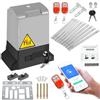 Jaxguom Set di azionamento per cancello scorrevole, 800 kg, 370 W, Smart WiFi, azionamento automatico con 2 telecomandi, cremagliera da 4 m, 2 chiavi di sblocco e funzione di chiusura automatica per