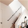 Pamo corrimano scale - MULTI III - Corrimano nero con tubi resistenti in Industrial Loft Design | Passamano scala interna con fissaggio a parete | Corrimano legno