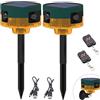 QXMH Allarme con sensore di movimento solare per esterni: suono di sparo di cane che abbaia, sirena ad alto volume da 129 dB, supporto per la registrazione, 13 tipi di suono con telecomando (2 Pack)