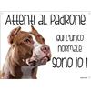 Lovelytiles PITBULL Attenti al padrone qui l'unico normale sono io! CANE CARTELLO TARGA IN METALLO (20X30)