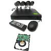 allarmshop Kit di videosorveglianza H264 CCTV, 4 canali con telecamera a infrarossi DVR, 4 alimentatori, 4 uscite, Hard Disk da 500 GB