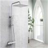 OCEAN ITALY SRL OCEAN ITALY Kit Doccia con Soffione Quadrato 25x25cm in Acciaio Inox, Colonna Doccia con Miscelatore Termostatico 280x40mm, Saliscendi Regolabile 73-117cm Cromo