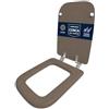 HYDRO HOME - Copriwater Ideal Standard Conca Come Originale, Tavoletta WC Ideal Standard con Cerniere Inclinate Idonee, Coperchio Water Copri Water in Legno Rivestito (CASTORO)