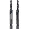 QUARKZMAN 2pz Punte Trapano Maschiatura Combinati Metrici M5 x 0.8 con Attacco Esagonale 1/4 Rivestiti Nitruro Maschiature Vite Acciaio Alta Velocità 4341 Kit Attrezzi per Foratura
