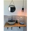 SPONHOLZ - Top per lavabo in legno massello di rovere oliato (90 x 45 cm)