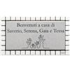 GUIZZO Creart - Targa Personalizzata Nomi/Via in Ceramica, Personalizzata Modificabile Cornice in Mosaico, Targhetta Porta Ingresso Made in Italy, 17x9Hcm Bianco/Grigio Chiaro