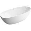 Bernstein vasca freestanding BELAQUA acrilico bianco lucido - 170 x 80x 58 cm - vasca freestanding moderna con troppopieno - struttura a doppia parete, scarico con funzione pop-up