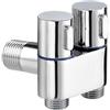 SPORTARC Set di spruzzatore per bidet per WC, kit spray per WC, bidet da bagno, doccetta a doppia uscita (valvola angolare)