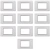 Electron 10 Placche in vetro, 3 moduli/posti, Compatibile Con Vimar Plana, colore bianco, Placca In vetro di alta qualità, 100% compatibile con supporti e moduli originali