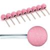 Supertool Frese rotanti con testa a sfera da 20 mm, 10 pezzi in corindone cromato, utensili rotanti per levigatura, lucidatura dei metalli, intaglio, diametro del gambo 6 mm, rosa