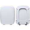 BARBETTA RICAMBI BAGNO Copriwater Ideal Standard Conca Come Originale Tavoletta Wc In Legno Rivestito Di Resina Poliestere Con Cerniere INCLINATE Asse Wc MADE IN ITALY (BIANCO CLASSICO)