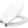 Scilinguo Copriwater Universale Tavoletta Copri WC in Legno MDF Bianco Coperchio Sedile Water Per Bagno