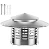 Generico Fumaiolo Comignolo in acciaio inox 304, Terminale Canna Fumaria Camino Cappello Testa, Tappo di Sfiato per Tetto, Anti-uccelli Ventilazione(200mm/8)