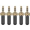 Lanko 5 pezzi da 3,5 mm connettore in metallo mini 3,5 mm bloccaggio a vite jack stereo con filettatura interna M6