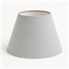 Generico 35 cm Paralume Cono, Tessuto di Cotone con PVC Bianco, Prodotto Artigianale, per Lampada da Tavolo, Piantana (Grigio)