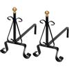 LoviStore 2pz Alari Portalegna per Camino in Ferro Battuto 37x23x38cm, Coppia di Supporti Robusti per Ceppi di Legna, Ideali per Caminetto e Stufe a Legna, Design Classico ed Elegante